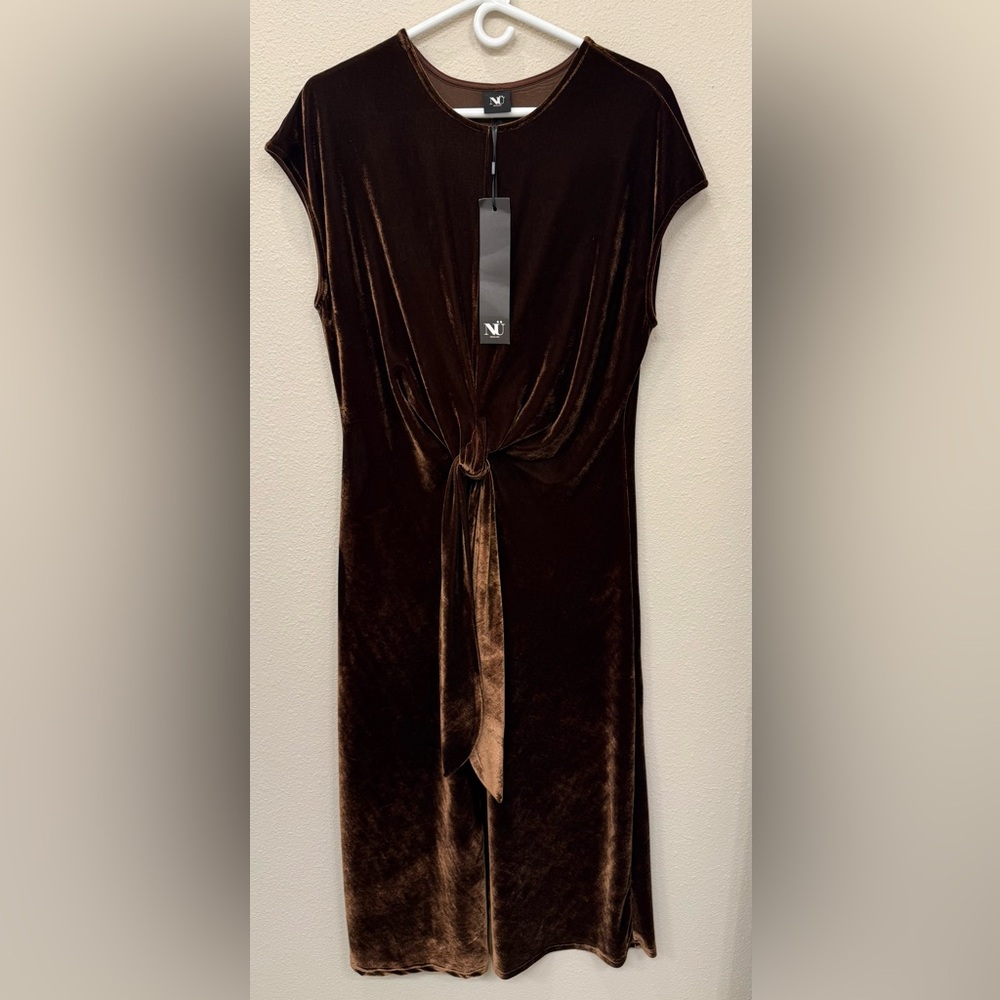 NWT Nu Denmark Brown Velvet Maxi- Dress - Small (will fit Med) - $210 MSRP